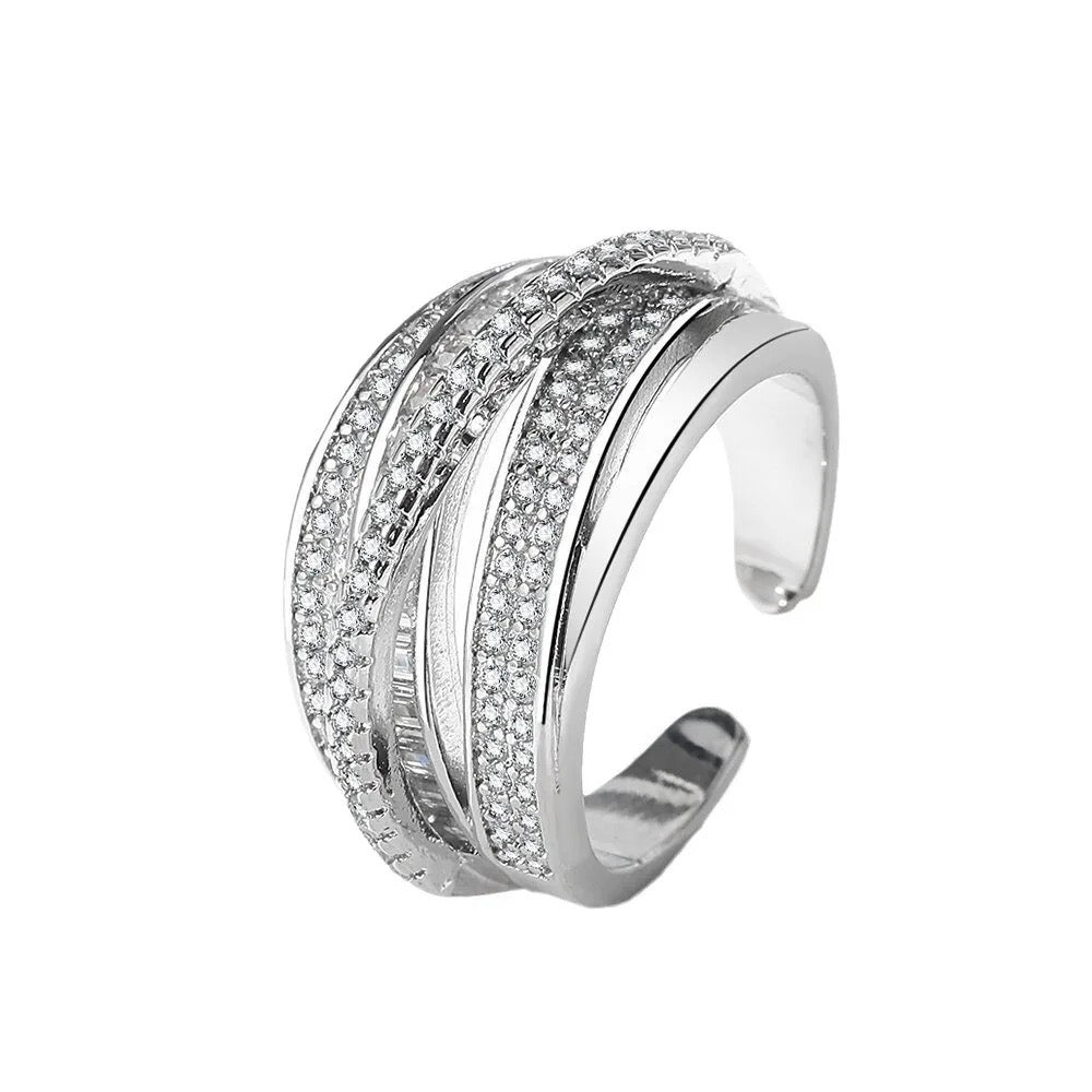 Sterling Silver Zirconium Adjustable silver Ring 💍