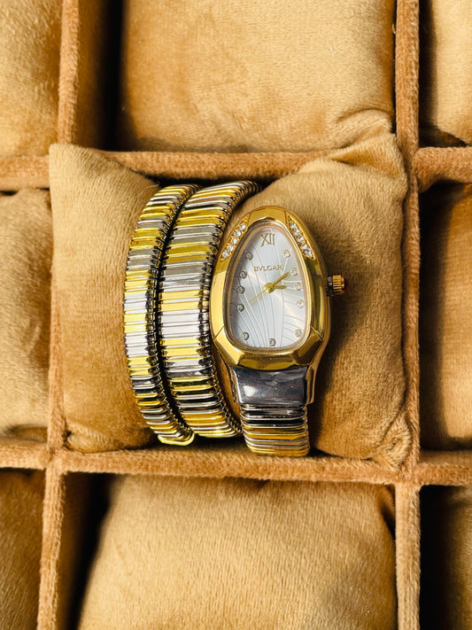 ✨Serpenti SilverXGold Bvlg Zircon studded Watch ✨