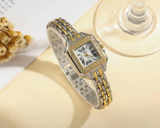 ✨Crystal Studded SilverXGold Classic Watch ✨
