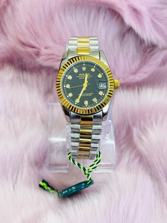 ✨Perpetual Black Dial Braided SilverXGold Watch ✨