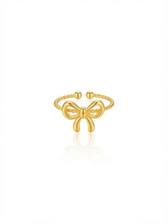 ✨Exclusive Bow  Sleek Gold Adjustable Ring ✨