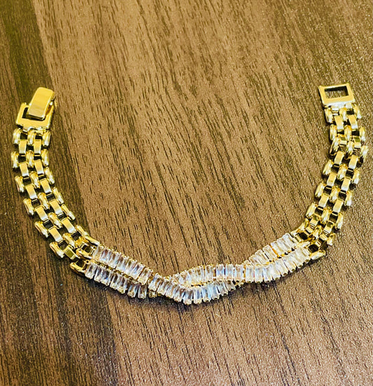 ✨Stainless steel Gold Crystal Zirconia Bracelet ✨
