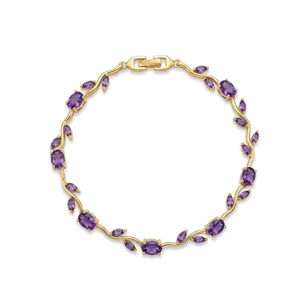 Exclusive Purple Gold Tulip chain Bracelet