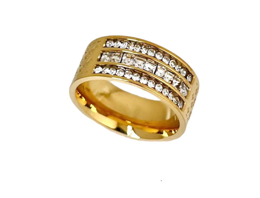 Trilogy Zircon Gold Band Ring ✨