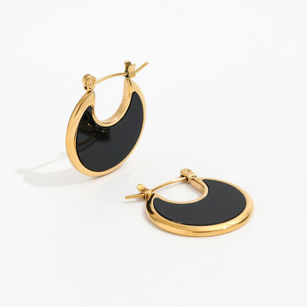 ✨Stainless steel Gold Black Enamel Earrings ✨