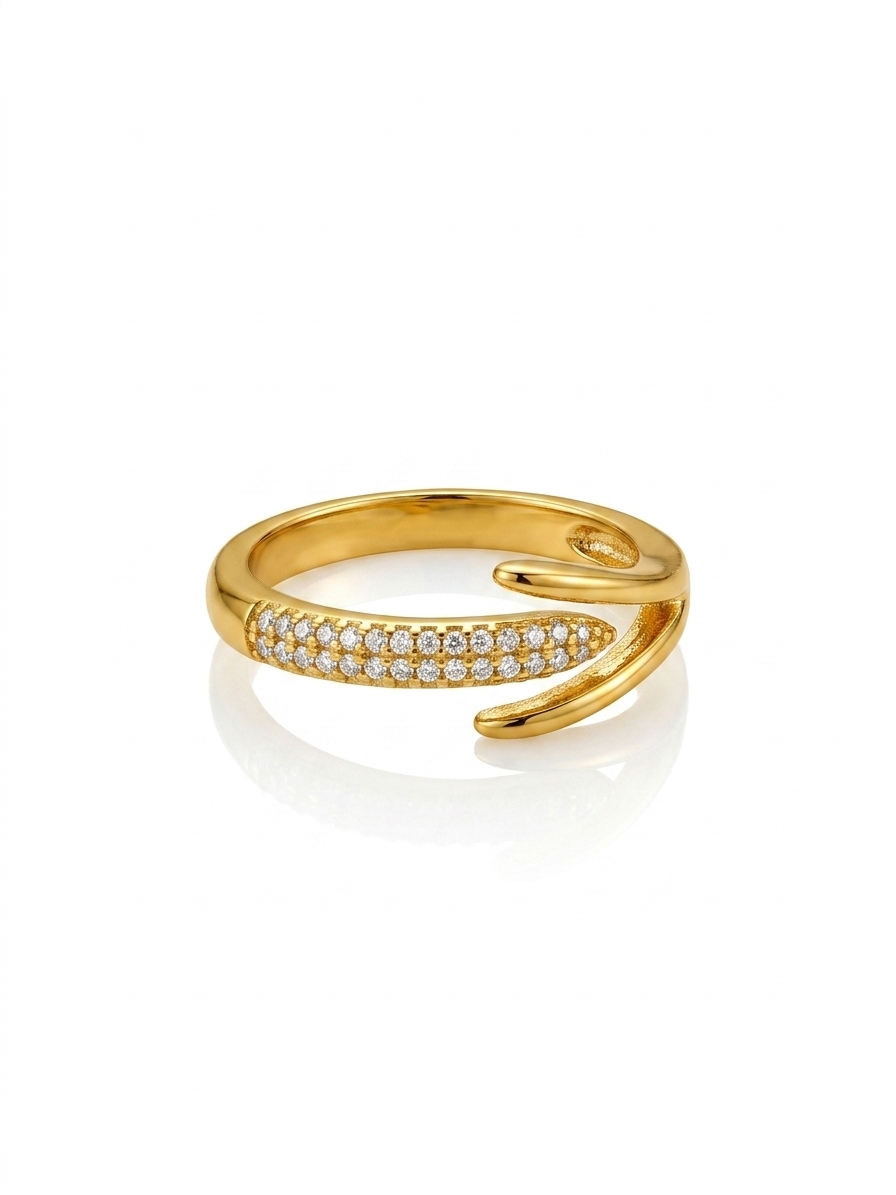 ✨Exclusive Zircon Studded Sleek Gold Adjustable Ring ✨