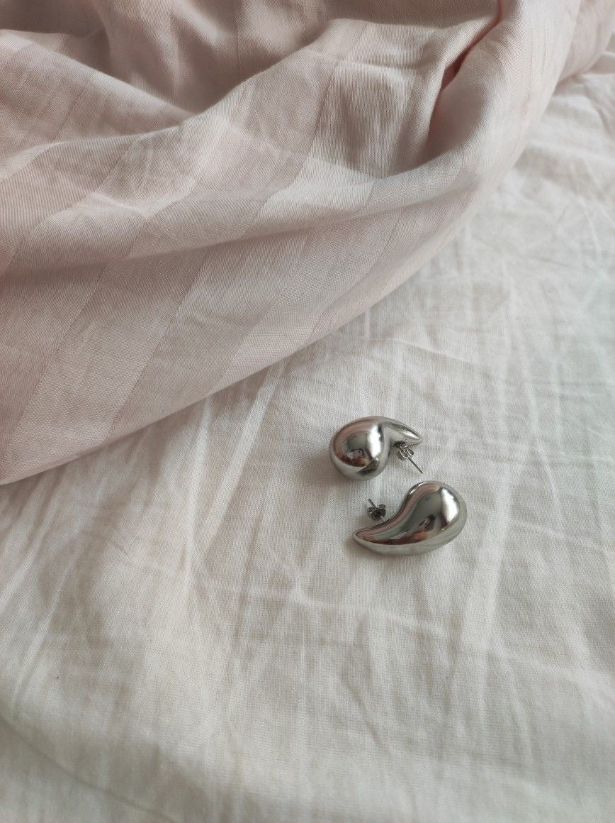 Venne Silver Chunky Hoops