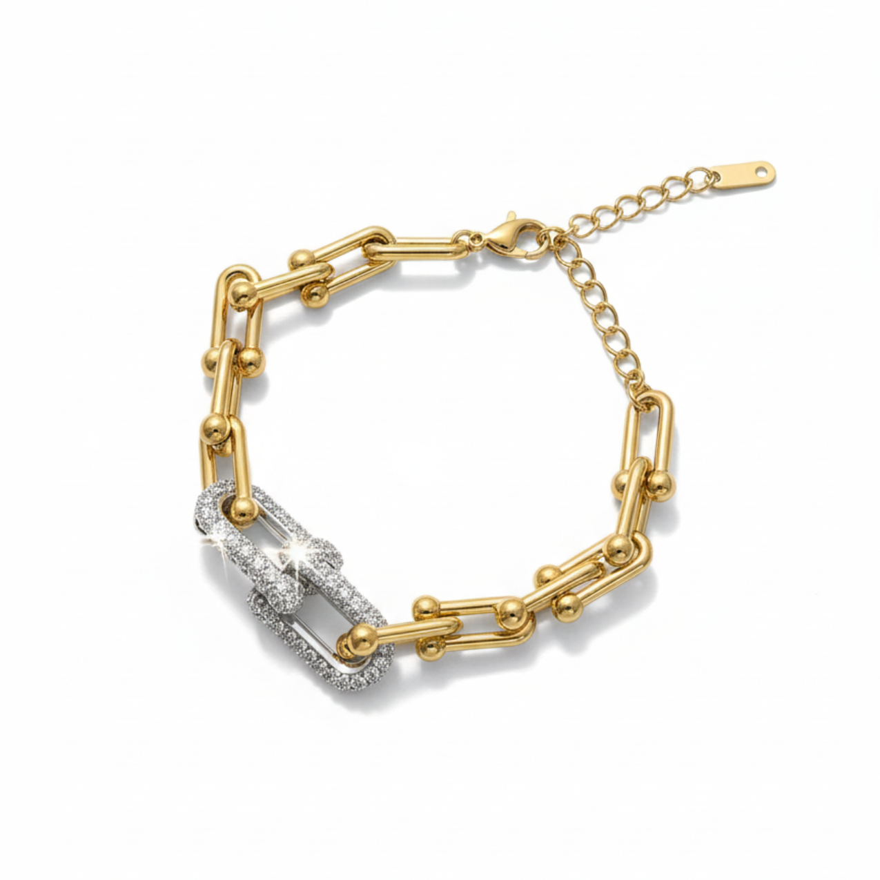 ✨Exquisite Zirconium Studded Link Gold Chain Bracelet ✨