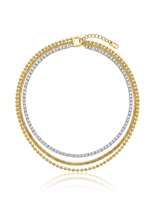 ✨Stainless steel Gold Layered Exclusive Beaded Chain Bracelet ✨