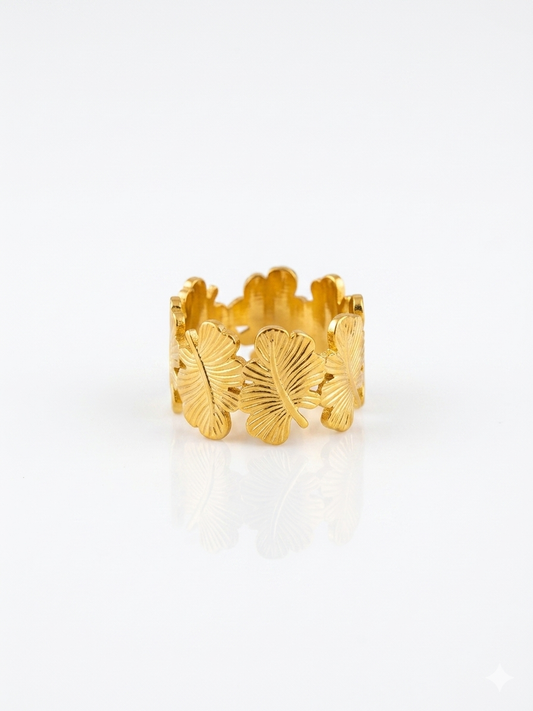 ✨Stainless steel Gold Leaf Adjustable Ring ✨