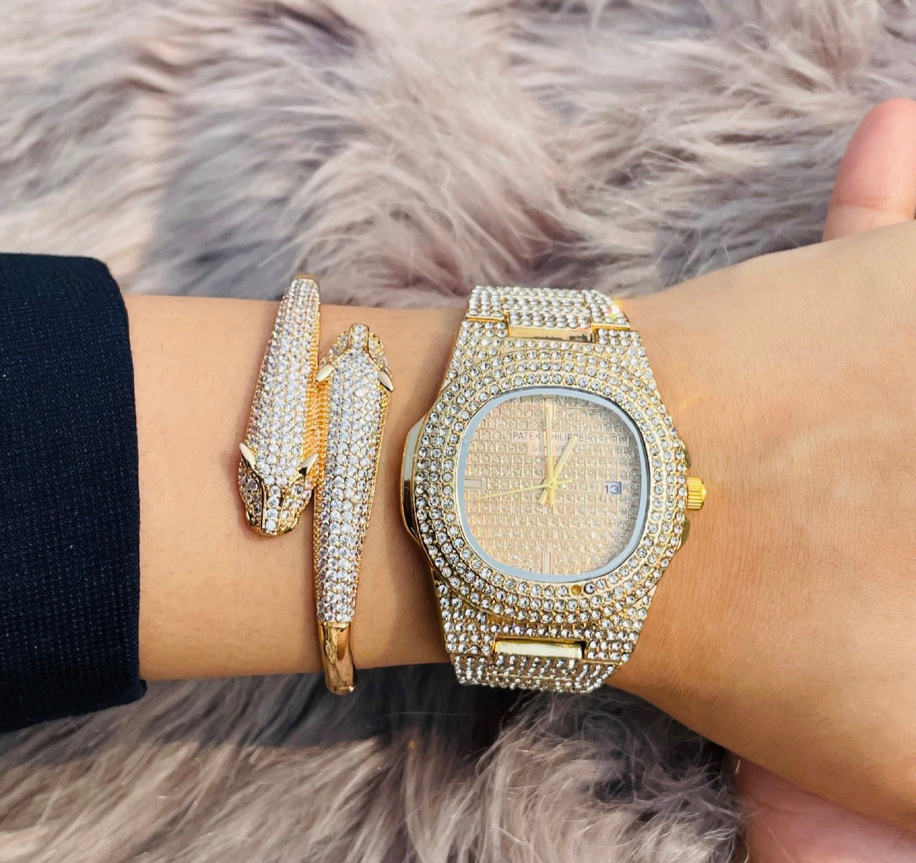 ✨Exquisite 24k Leopard Zircon Gold Cuff Bracelet ✨