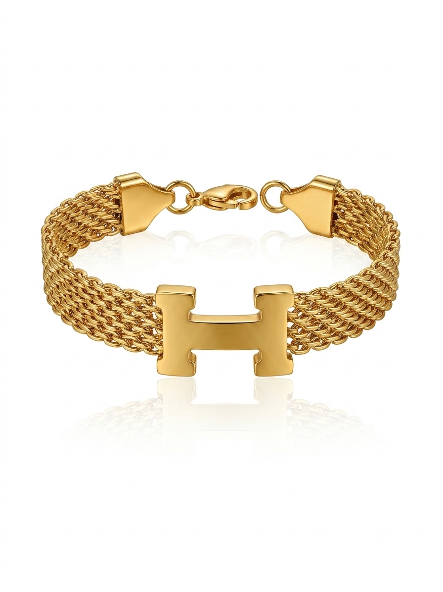 ✨Stainless steel Gold Link H Monogram Link chain Bracelet✨