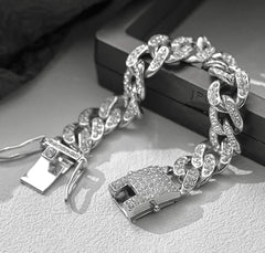 ✨Iced out silver crystal chain  bracelet✨