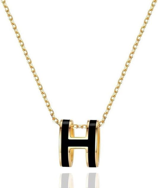 ✨Black H enamel pendant✨