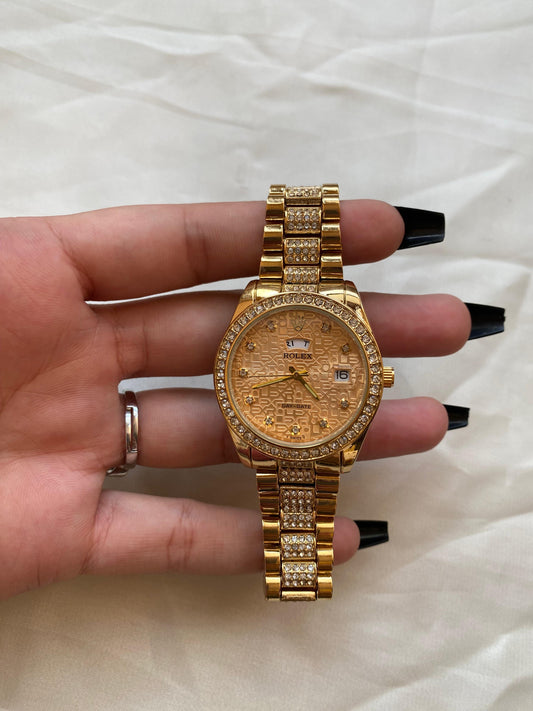 ✨Exquisite Rlx Zircon studded DayDate Gold Jubilee watch ✨