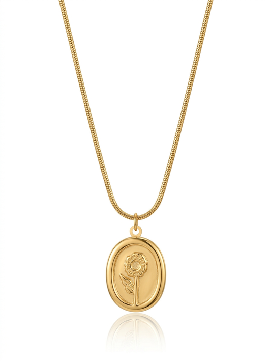 ✨Stainless steel Gold Emiley Rose Pendant ✨
