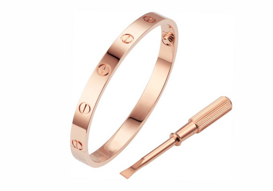 Rose Gold bracelet along with Screw driver