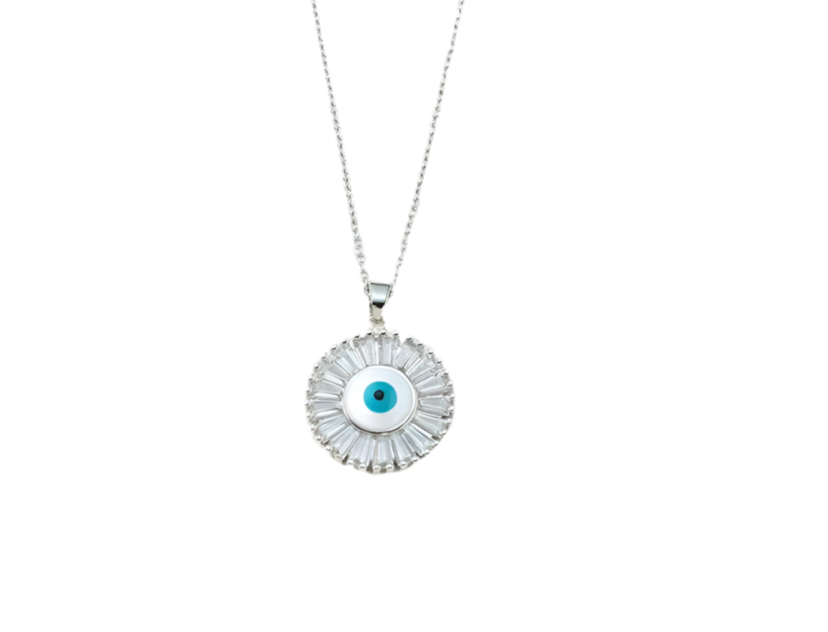 Evil Eye Off Sterling silver Zirconia Pendant 🧿