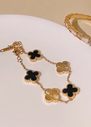 Stainless steel BlackXGold Clovie Chain bracelet