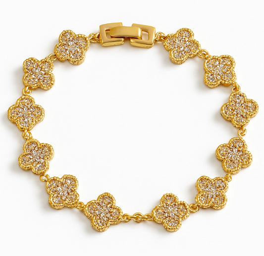 ✨Zircon Gold Clovie Chain Bracelet ✨