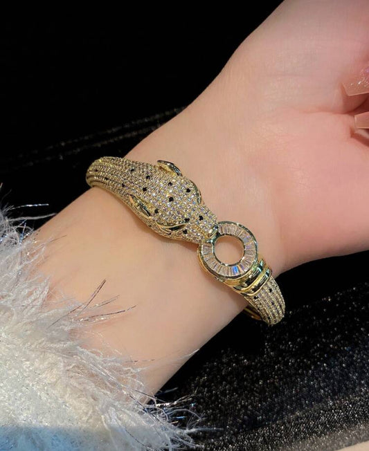 ✨24k Zirconium Leopard Cuff Bracelet ✨