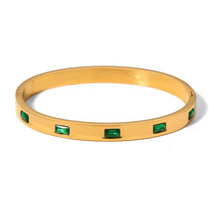 ✨22k Gold Stainless Steel Emerald Bar Gold Cuff Bracelet✨