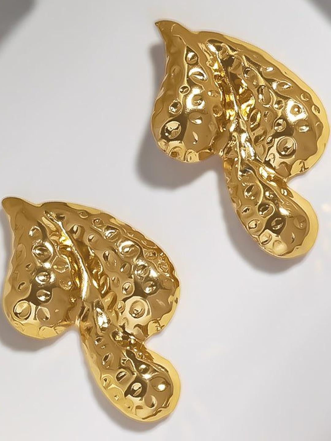 Stainless steel Gold Tri Earrings
