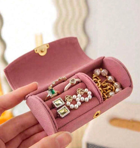 Pink Swede Rings Travel Case (Jewelry is not included )