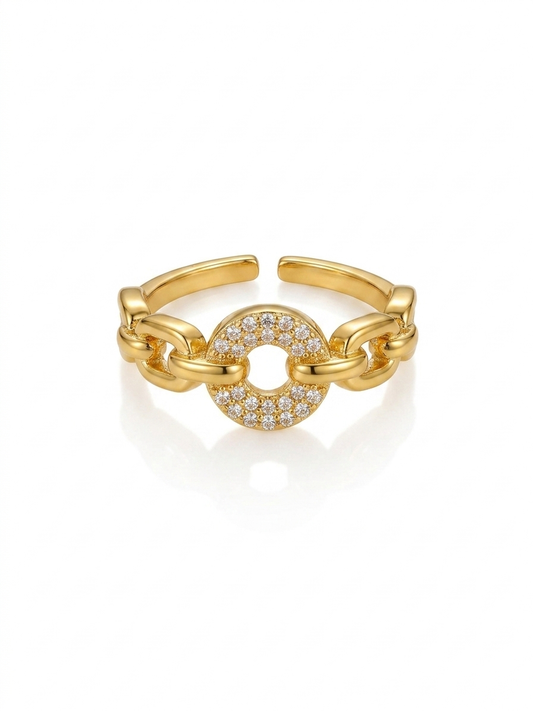 ✨Exclusive Zirconia Gold Spherical Adjustable Ring ✨
