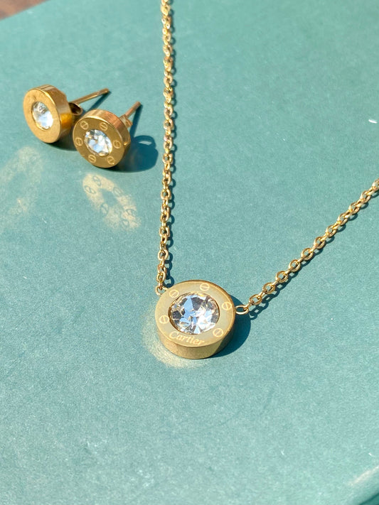 18k gold serenity Cart pendant & tops set