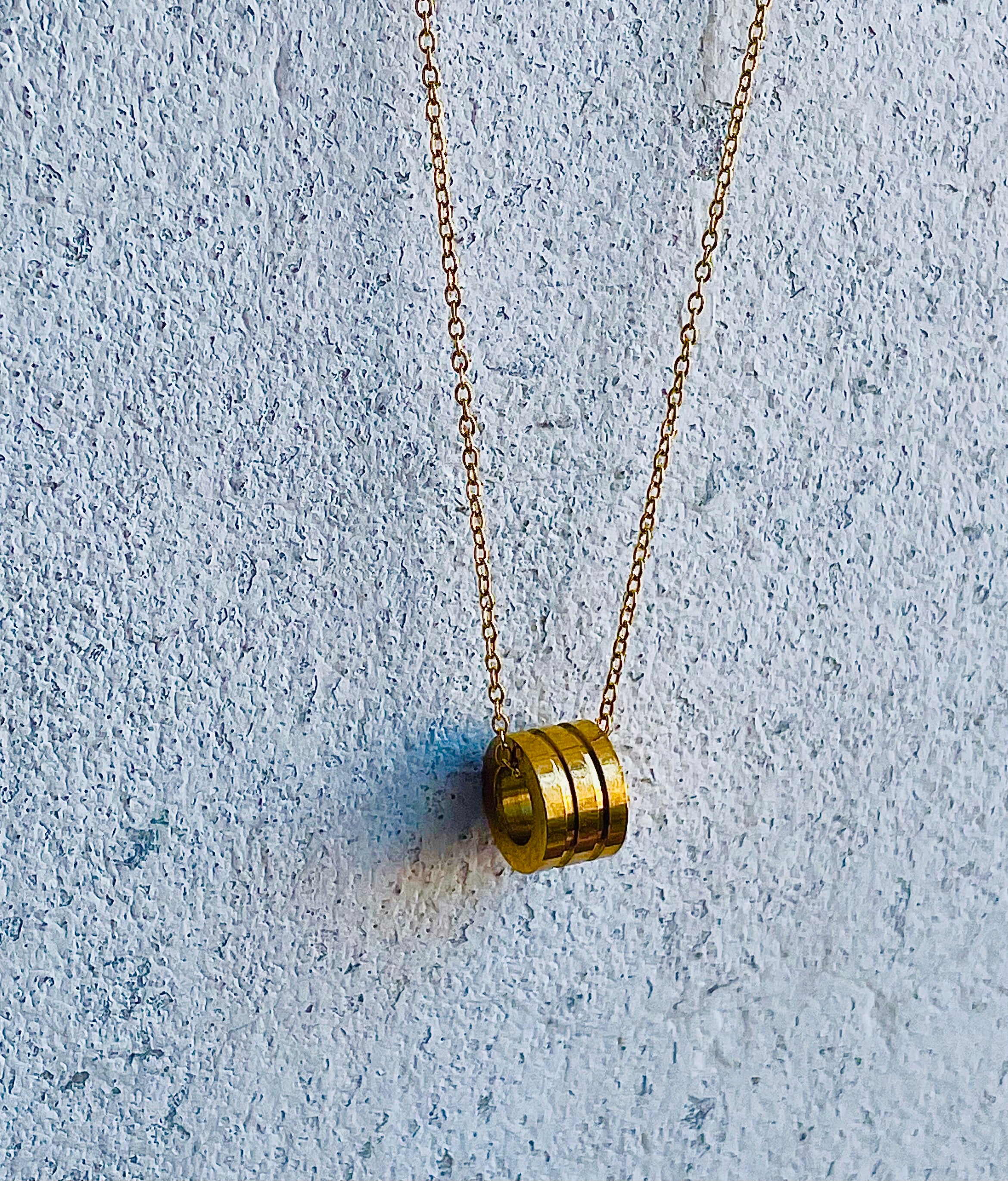 Stainless steel Gold Tube Pendant ✨