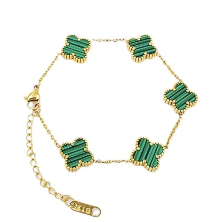 Classic Green clover chain bracelet