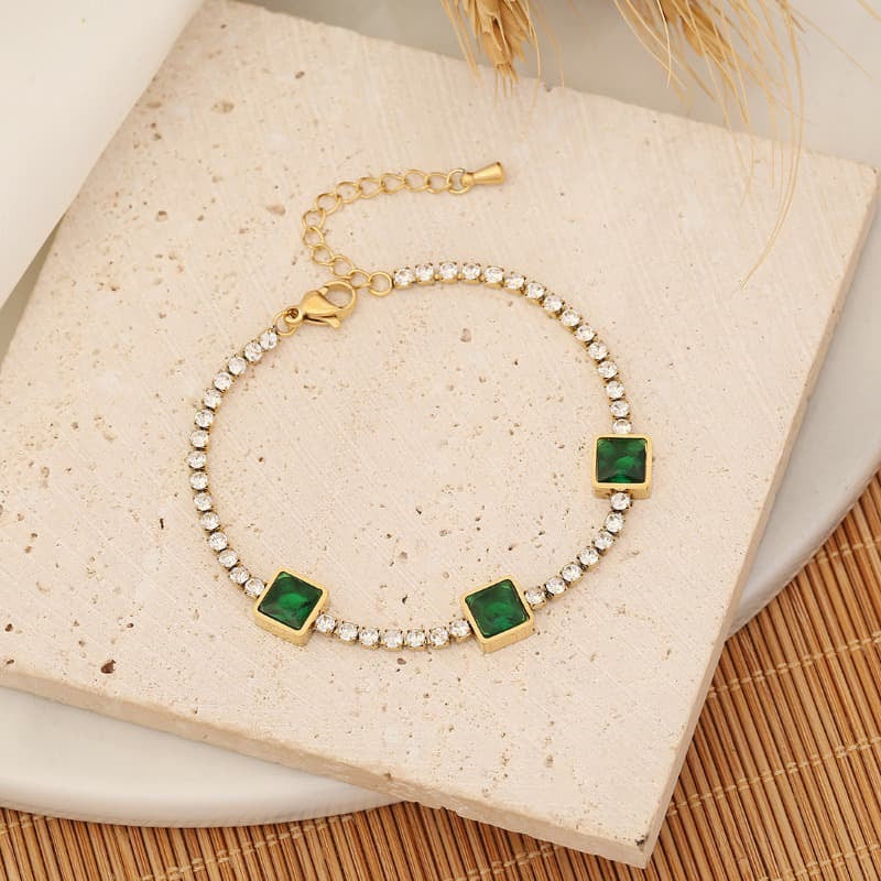 ✨Lana Emerald Zirconia Gold Chain Bracelet✨