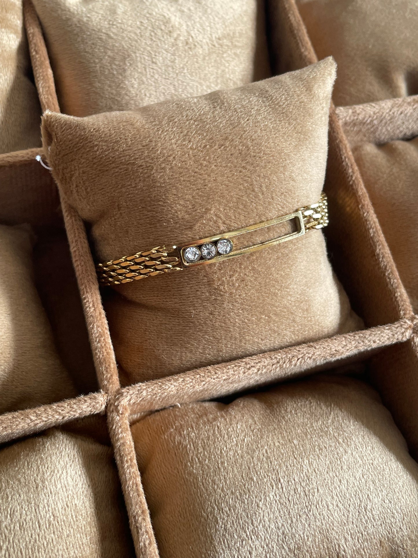 ✨Stainless steel Gold Link Crystal chain Bracelet ✨
