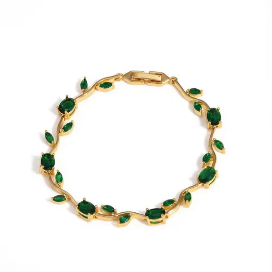 ✨Exclusive Emerald Gold Tulip chain Bracelet ✨