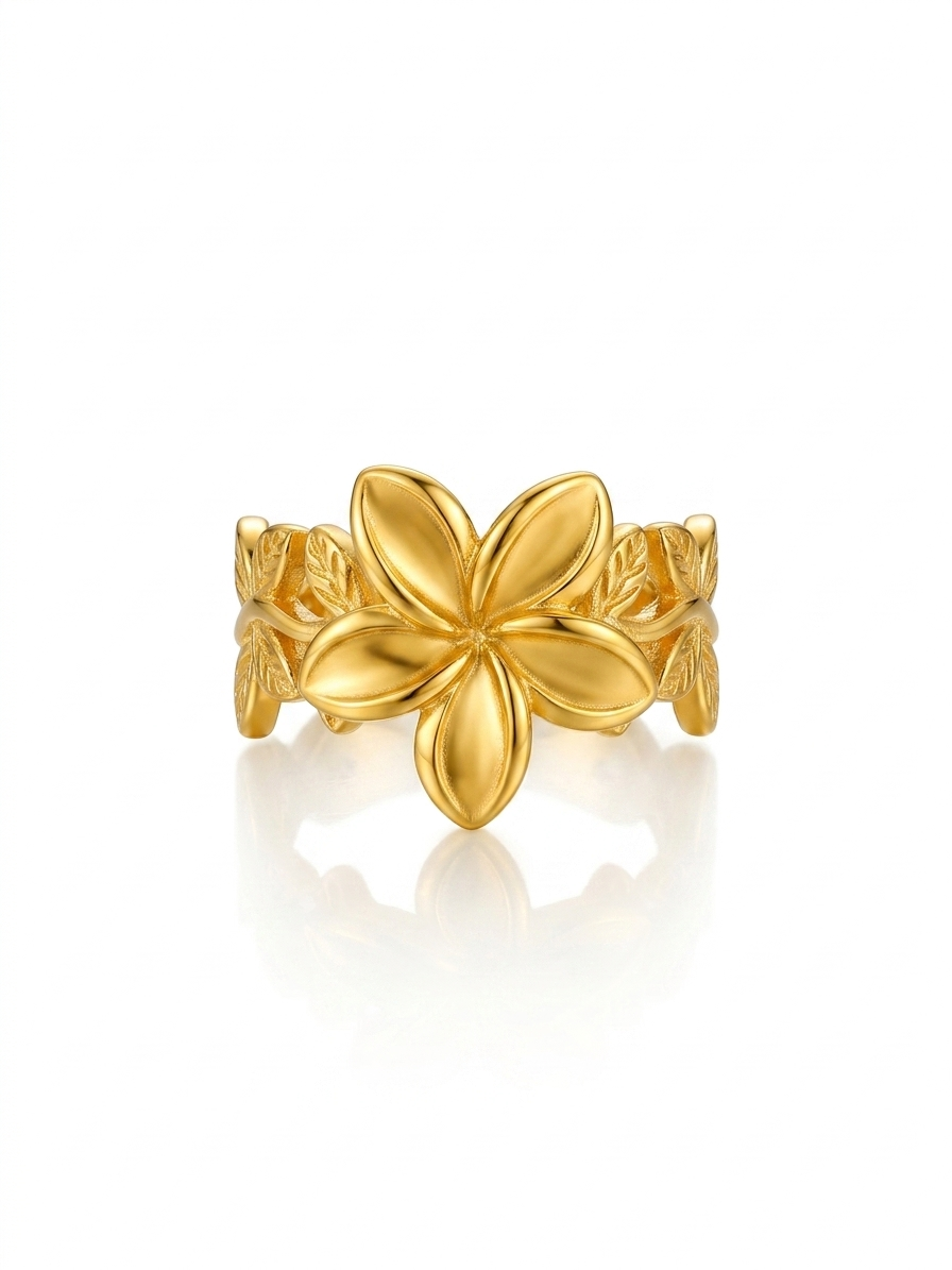✨Stainless steel Gold Floral Adjustable Ring ✨