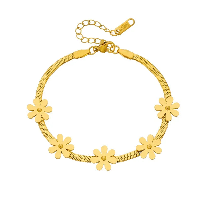 ✨Stainless steel snake Chain Floral Chain bracelet ✨
