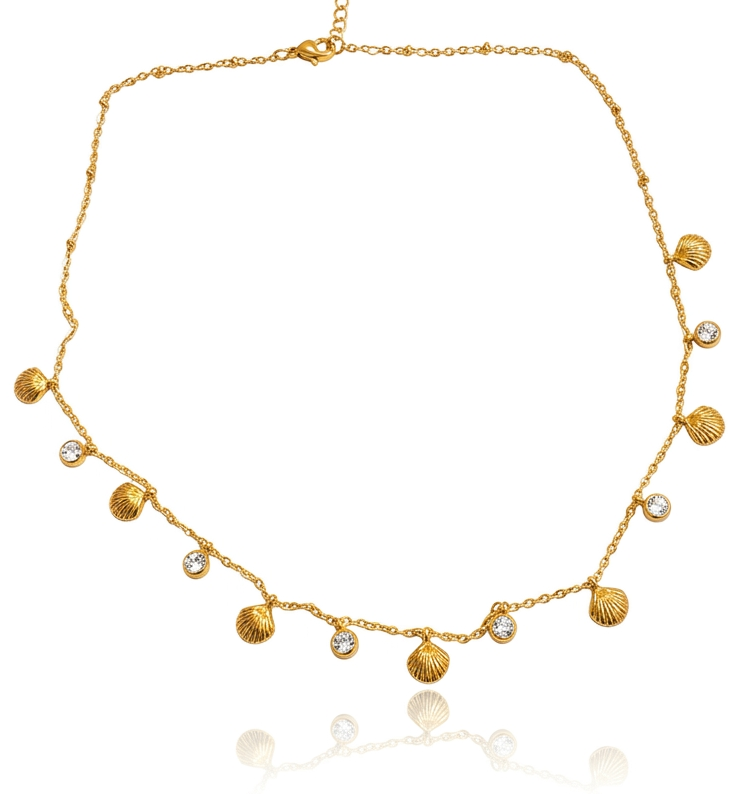 ✨Exclusive Stainless Gold Crystal Shell Necklace ✨