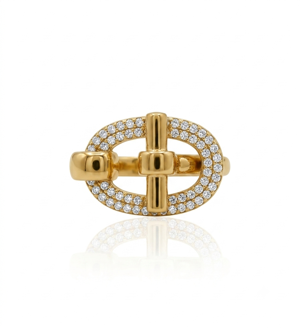 ✨High Grade Gold Plated Zirconia Cylinder Ring✨
