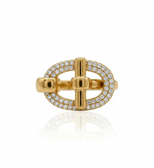 ✨High Grade Gold Plated Zirconia Cylinder Ring✨