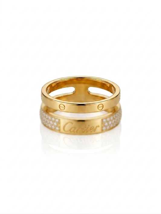 ✨Stainless steel Gold Carte Crystal Ring ✨