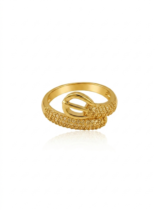 ✨Zirconia Buckle Adjustable Gold Ring ✨