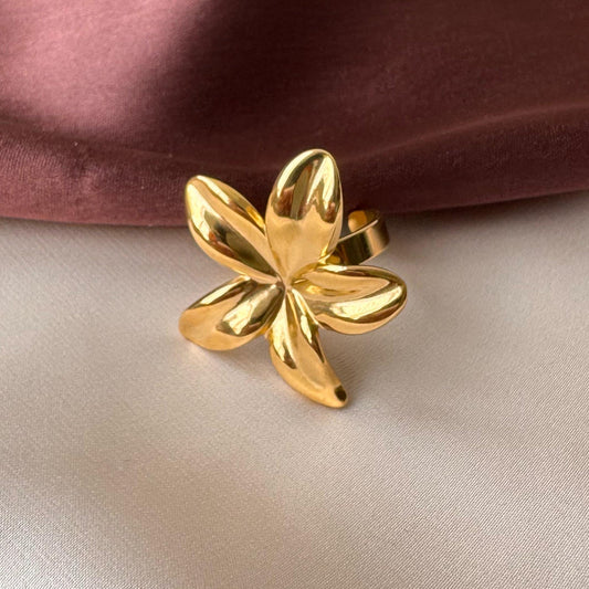 ✨Stainless steel Gold floral Adjustable Ring ✨