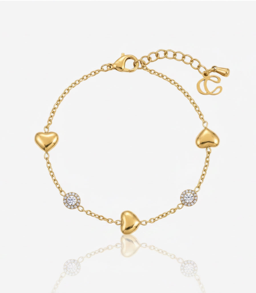 ✨Exclusive Stainless Steel Minimal Crystal Heart chain Bracelet✨