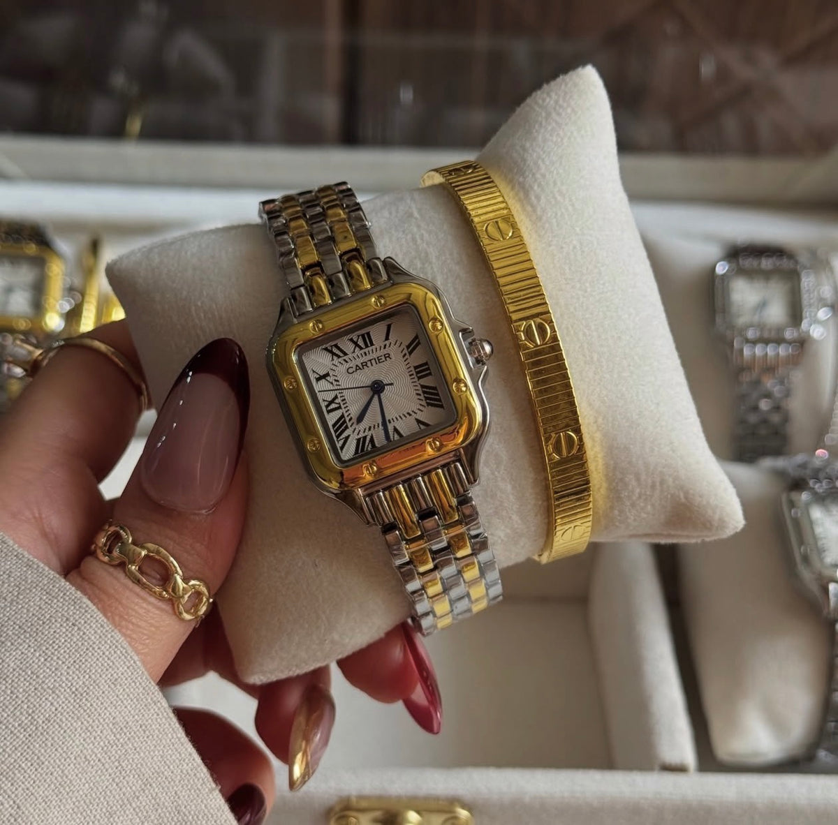 ✨Exquisite S stainless steel SilverXGold Jubilee white dial carte Watch✨