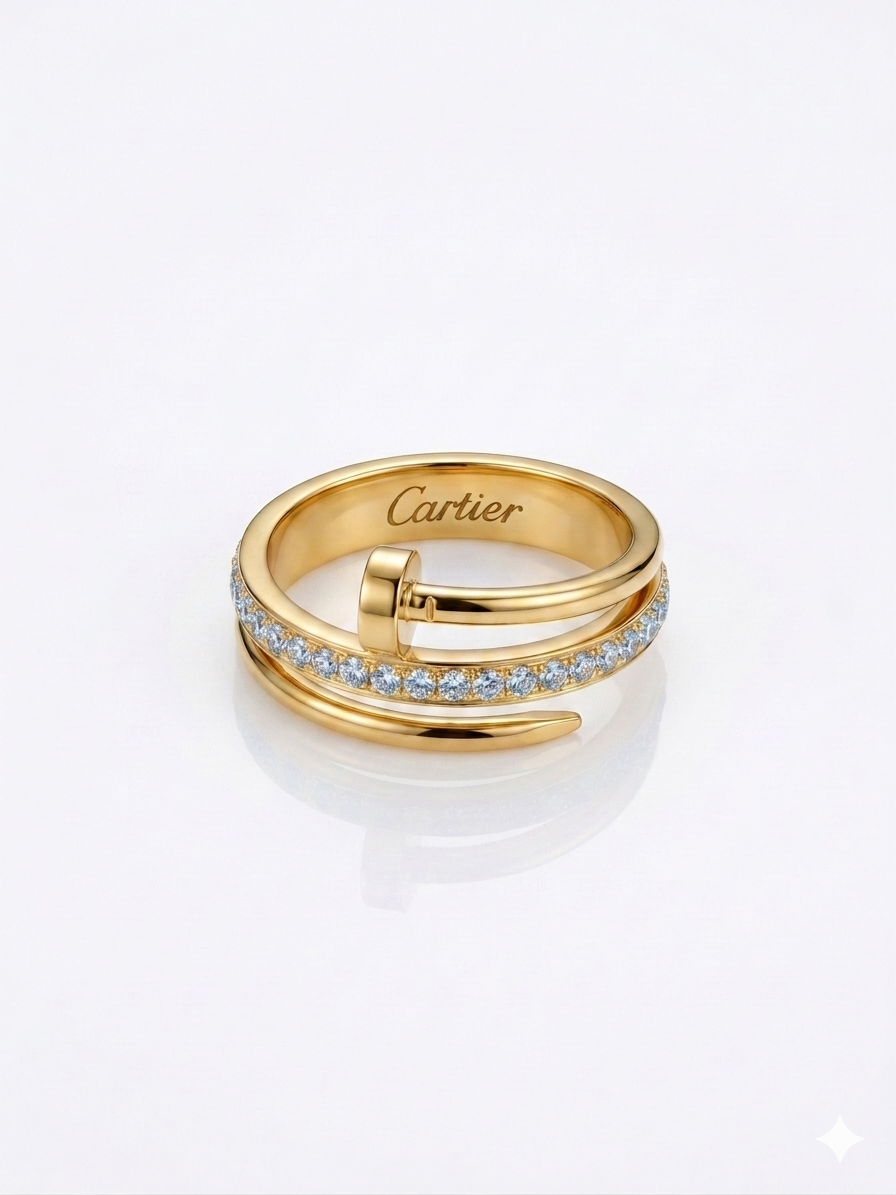 ✨Stainless steel Gold Carte Crystal Nail Ring ✨