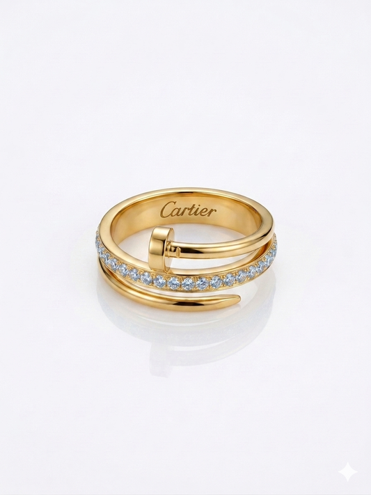 ✨Stainless steel Gold Carte Crystal Nail Ring ✨