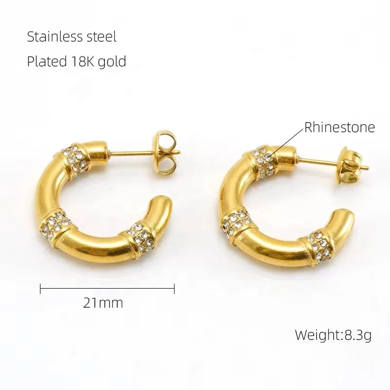 Tenna 18k Gold plated Hoop earrings