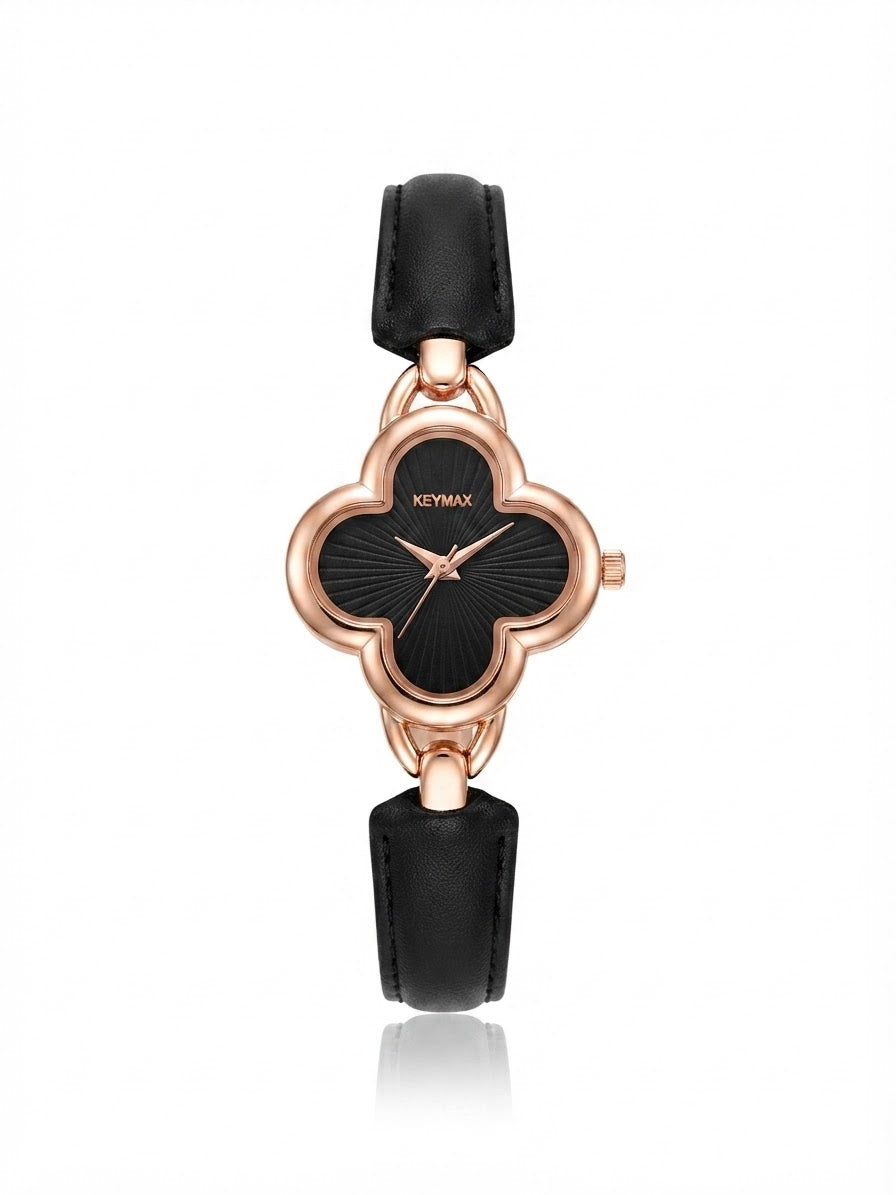 ✨Clovie Watch Black Leather Strap✨