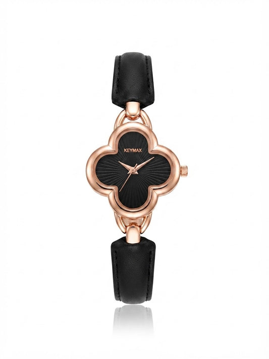 ✨Clovie Watch Black Leather Strap✨